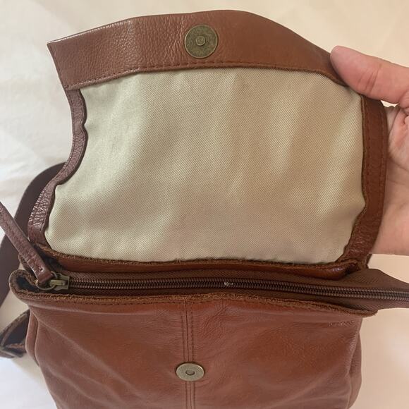 American Leather Co. Women’s Brown Leather Double Strap Casual Backpack Flaw - Picture 10 of 14